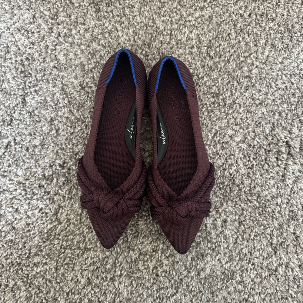 Rothy's Burgundy Flats with Knot Accent